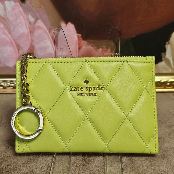 Kate Spade New York Accessories - Kate Spade New York Carey Quilted Leather Small Zip Card Holder – Slushie (NWOT)